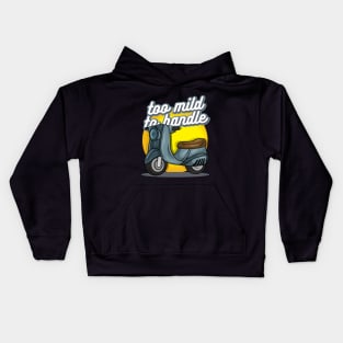 Moped with Handlebar and Bench Kids Hoodie